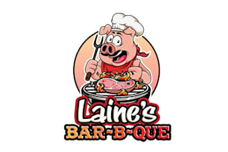 design food truck barbeque company logo