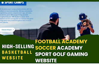 design soccer academy website football basketball sport golf gaming website