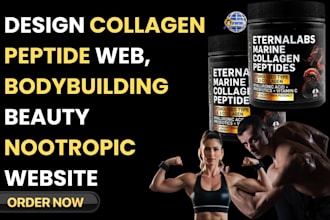 design collagen peptide website, bodybuilding beauty nootropic website