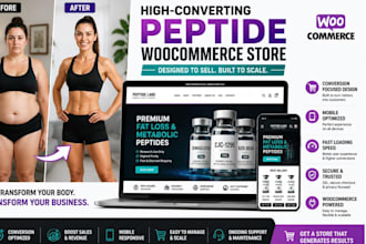 design fat loss, metabolic peptide woocommerce website, beauty peptide website