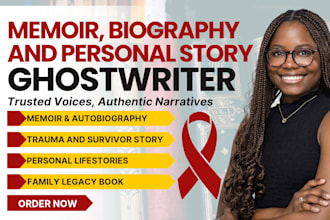 ghostwrite memoir, autobiography survivor true life story biography ebook writer