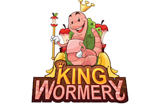 design mascot king worm farming logo