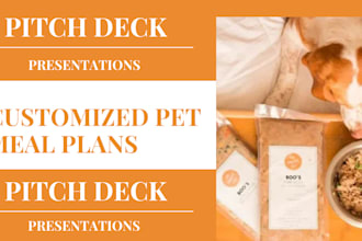 design an investor ready pitch deck for customized pet meal plan services