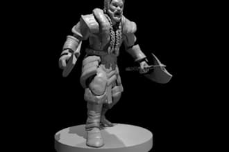 design 3d action figure,digital sculpting,dnd  miniature,zbrush deliver stl file