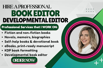 do line editing, developmental book editor for fiction novel, non fiction book