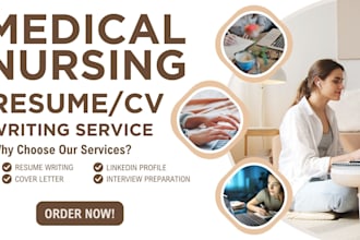 provide professional healthcare, medical and nursing resume, CV writing service