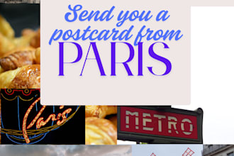 send you greetings post cards from paris