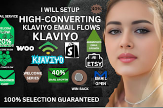 setup klaviyo email flows, complete klaviyo marketing for shopify store