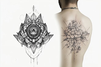 make quick geometric unique tattoo design for you