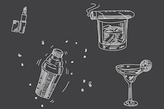 create quirky hand drawn illustrations for you