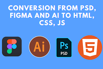 convert design to responsive web site using html, css, react, vue, tailwindcss