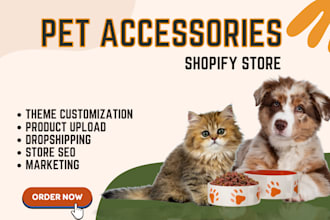 design pet store pet accessories pet website dropshipping pet shopify store