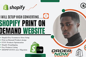 setup, design shopify print on demand dropshipping store etsy print on demand