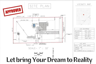 draw architecture blueprint site plan deck plan mep for city permit