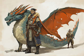 design a stunning dnd character art with dragone