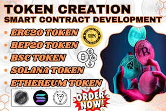 create custom erc20 bep20 sui ethereum token solana smart contract development