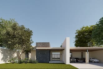 redesign 3d modern villa,exterior facade ,cgi interior, car garage,3d landscapoe