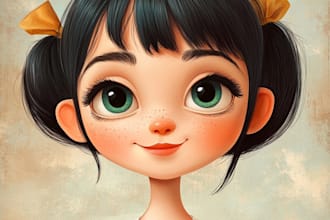 create retro vintage cartoon style art character mascot