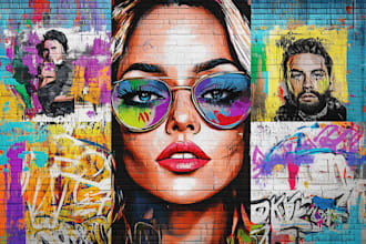 create graffiti street art pop art of any picture for your
