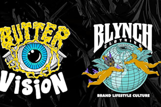 draw impressive streetwear artsy tshirt logo design for you
