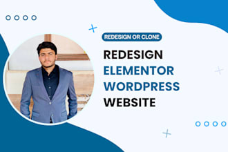 redesign, clone wordpresss website using elementor pro