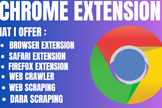 fix or develop chrome extension, firefox, web crawler, api, safari, web scraper