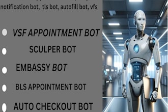 code vfs appointment bot, vfs boking bot, appointment bot, tls, bls bot
