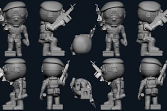 3d action figure, funko pop, 3d statue, 3d articulated figure, stl file, 3d toy