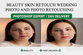 high end beauty skin retouch  wedding photo and photo retouching