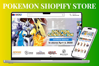 design pokemon shopify store trading card website  pokemon tcg shopify store