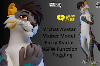 do vrchat avatar, 3d furry avatar, vtuber model, nsfw, vseeface, animaze model