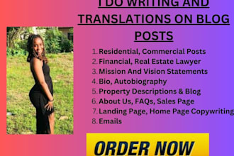 write real estate mortgage SEO articles, bio, blog posts