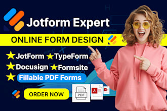 design jotform, typeform, google form, cognito form, surveys, formstack docusign