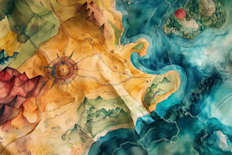 create a custom wedding map watercolor style