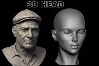 do 3d head face bust mask model 3d sculpture 3d cosplay 3d printing