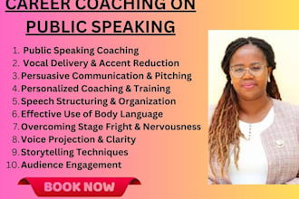 help you be a more confident public speaker 1 hour coaching session