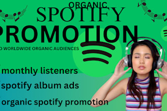 do organic spotify music promotion USA monthly listener spotify album ads