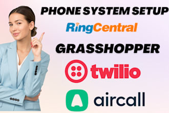 ringcentral grasshopper twilio aircall 8x8 openphone phone system setup