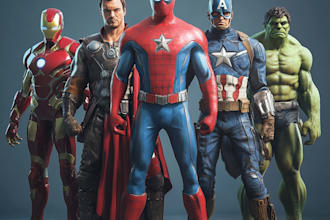 draw you as a superhero marvel or dc character