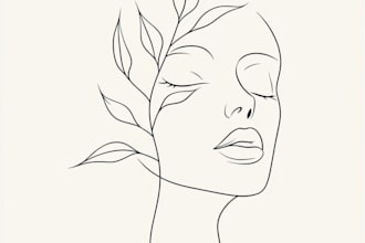design botanical minimalist feminine line art logo designs