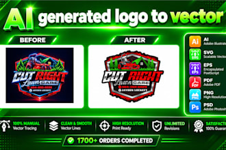 convert ai generated logo to vector ai, eps, pdf, svg, cdr