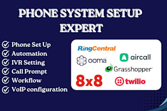 ringcentral twilio  grasshopper, aircall ooma IVR SMS call routing phone system