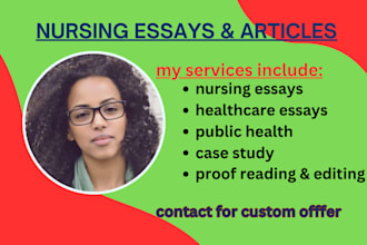do nursing, healthcare, public health, nutrition, psychology essays and reports