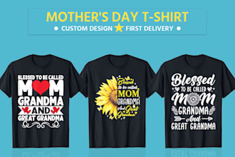 create mom t shirt design and women typography design