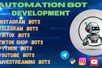 develop instagram api bot, tiktok api bot, youtube api bot, twitter x bot