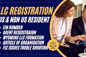 register USA llc registration open wyoming llc with ein and US bank non US llc