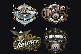 draw simple badge emblem vintage logo for your business
