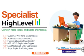 be your gohighlevel expert for a2p, website,sales funnels and ghl ai automation