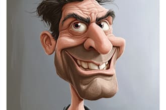 draw a funny caricature with my style