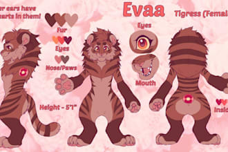 draw reference sheet furry ref sheet fursuit character design fursona sfw nsfw
